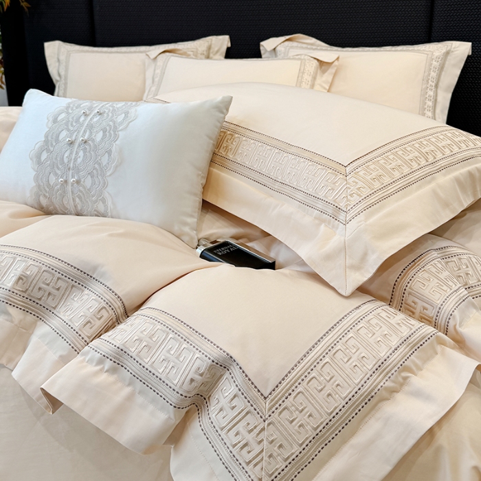 91家纺网 家纺一手货源 找家纺 （总）高档礼盒装50*50S贡缎长绒棉刺绣花四件套100%纯棉全棉床单床笠款量大价优