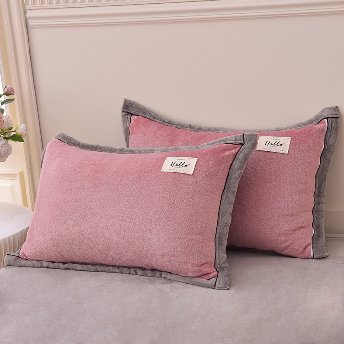 91家纺网 家纺一手货源 找家纺 （总）云恋家纺 纯色双面绒牛奶绒床上用品四件套加厚绒法兰绒床笠被套罩床单双人 