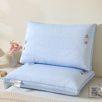 兴丝露枕芯 舒适枕 立体双边枕芯 绗绣枕头 刺绣舒适枕 高弹舒适枕