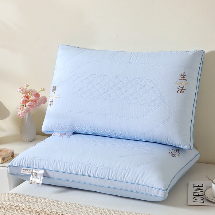 91家纺网 家纺一手货源 找家纺 兴丝露枕芯 舒适枕 立体双边枕芯 绗绣枕头 刺绣舒适枕 高弹舒适枕