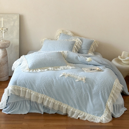 91家纺网 家纺一手货源 找家纺 （总）乐朵家居 2025新款 舒芙蕾 牛奶绒 床单款夹棉床盖四件套（控价床单268床盖298）