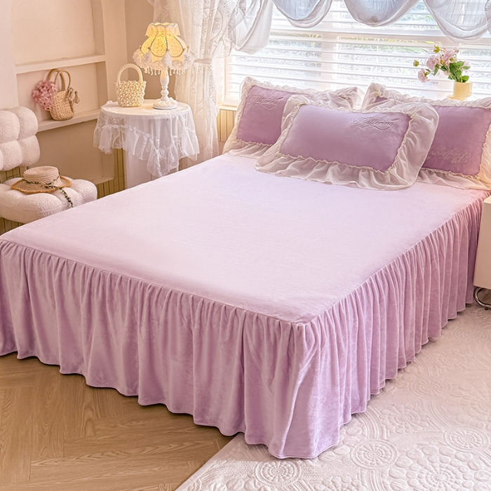 91家纺网 家纺一手货源 找家纺 （总）漫布云 2025新款简约ins风A类全消光230g牛奶绒公主绒四件套床裙款被套-彩蝶系列