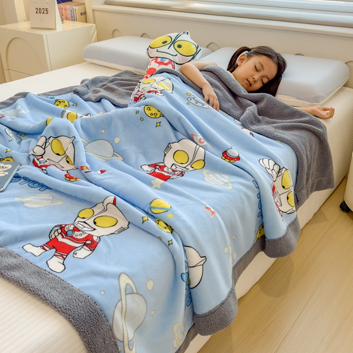 91家纺网 家纺一手货源 找家纺 （总）2025儿童毛毯双层加厚冬季北极绒小被子幼儿园午睡宝宝婴儿珊瑚绒学生毯子