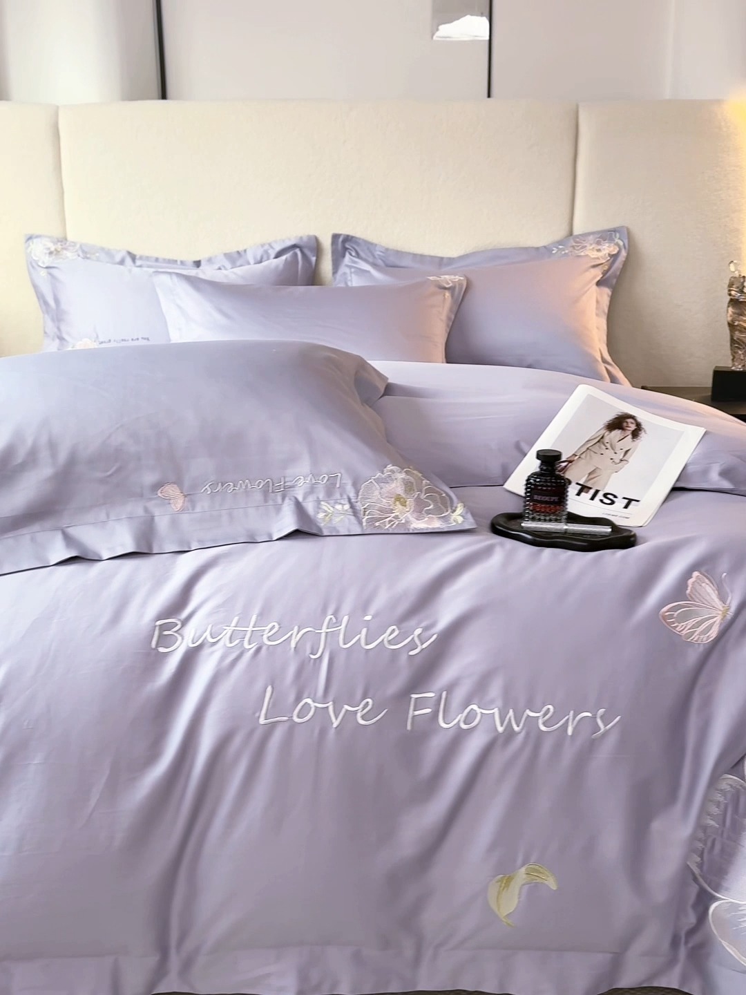 91家纺网 家纺一手货源 找家纺 （总）2025新款全棉纯棉长绒棉刺绣简约套件-春