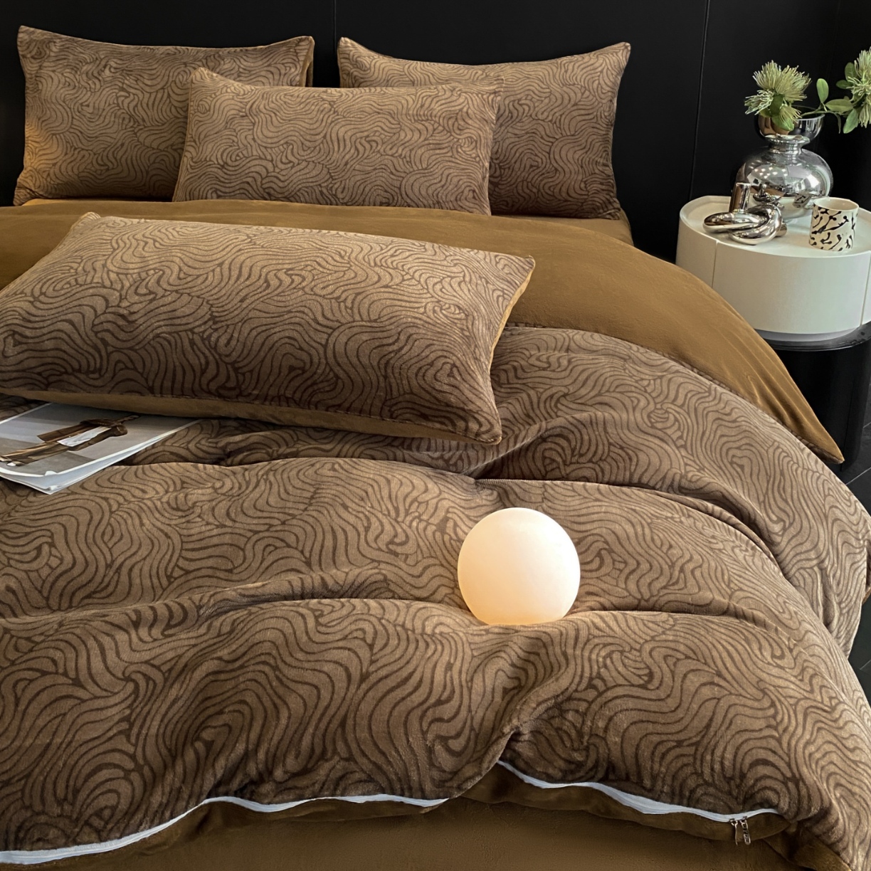 91家纺网 家纺一手货源 找家纺 （总）经年 2025新款 专版花型 牛奶绒四件套直播款  - 诗野