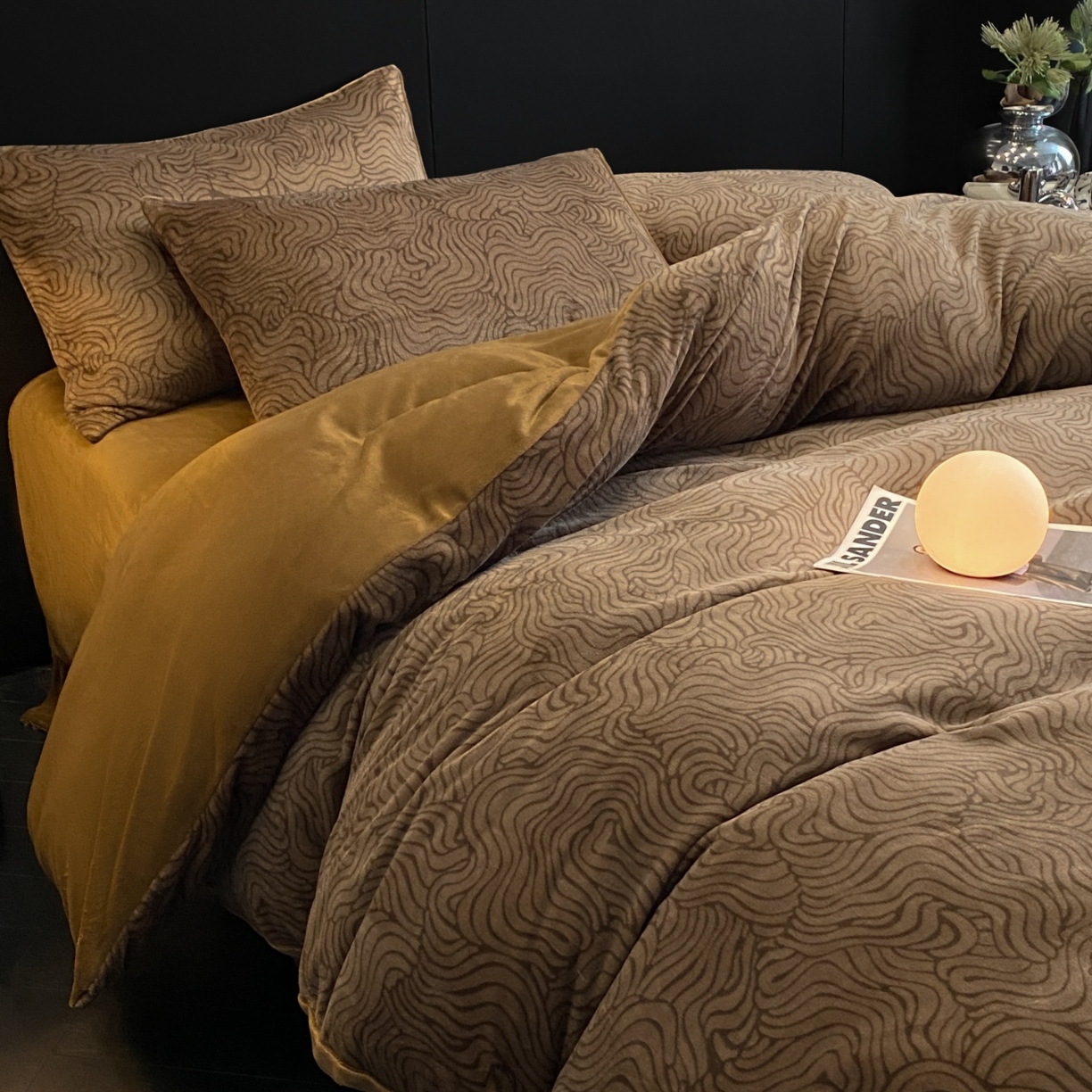 91家纺网 家纺一手货源 找家纺 （总）经年 2025新款 专版花型 牛奶绒四件套直播款  - 诗野