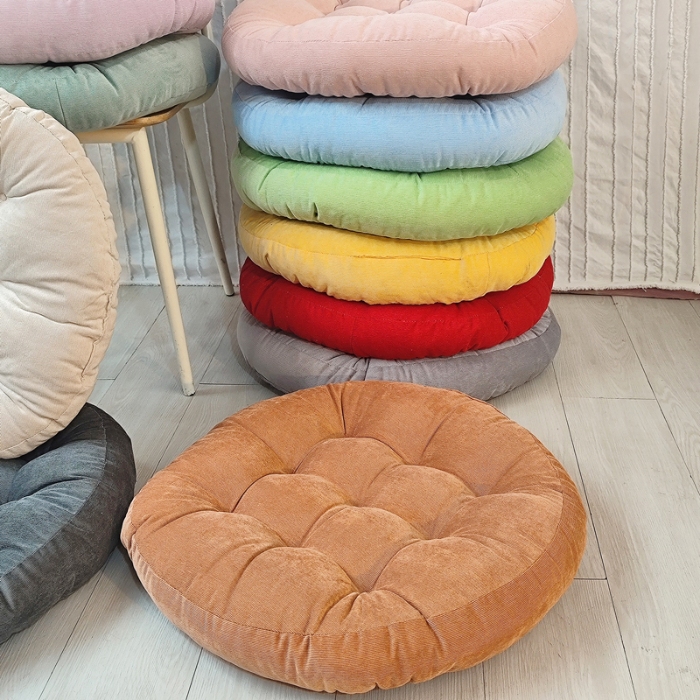 91家纺网 家纺一手货源 找家纺 （总）李帅家居 2025新款大号灯芯绒坐垫圆形蒲团垫子中式红木椅子坐垫古典实木家具沙发太师椅圈椅茶桌座椅垫定制