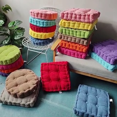 91家纺网 家纺一手货源 找家纺 （总）李帅家居 2024新款手工定做玉米粒坐垫飘窗蒲团胖子坐垫灯芯绒椅子垫定制