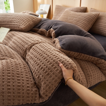 91家纺网 家纺一手货源 找家纺 （总）爱乐  纯色牛奶绒床笠