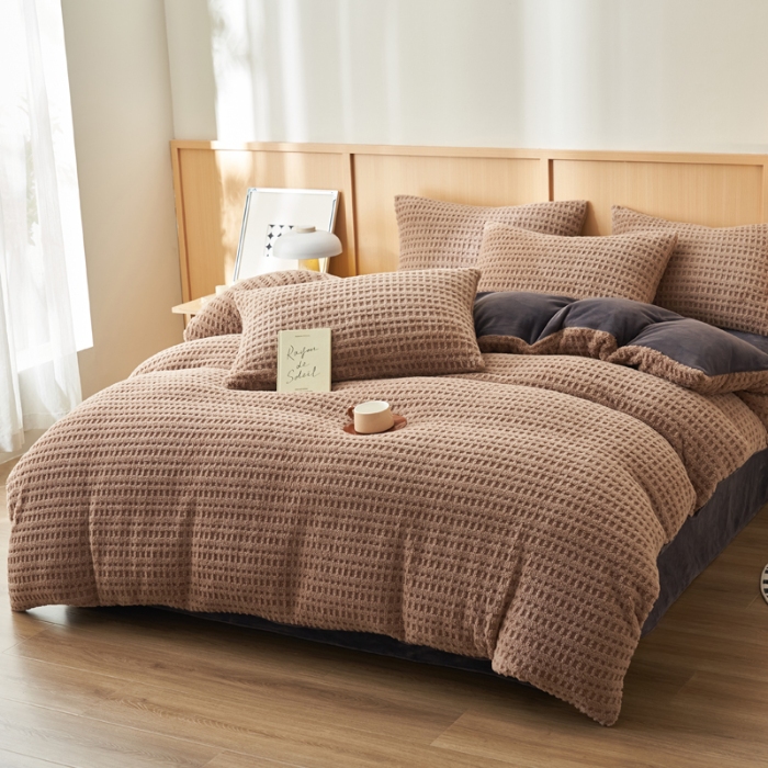 91家纺网 家纺一手货源 找家纺 （总）爱乐  塔芙绒四件套 牛奶绒四件套