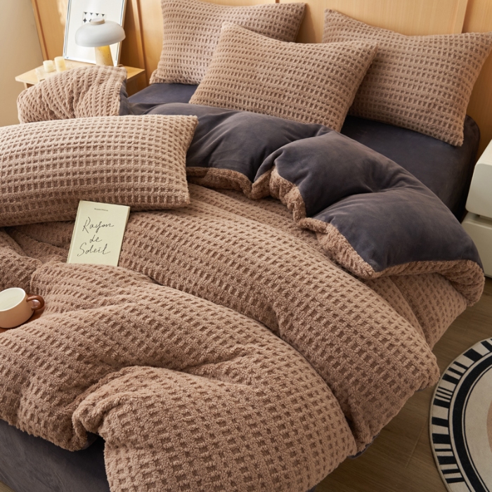 91家纺网 家纺一手货源 找家纺 （总）爱乐  塔芙绒四件套 牛奶绒四件套