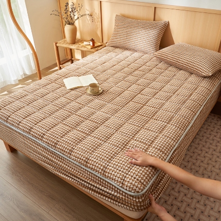 91家纺网 家纺一手货源 找家纺 （总）爱乐 豆豆绒夹棉床笠 牛奶绒床笠