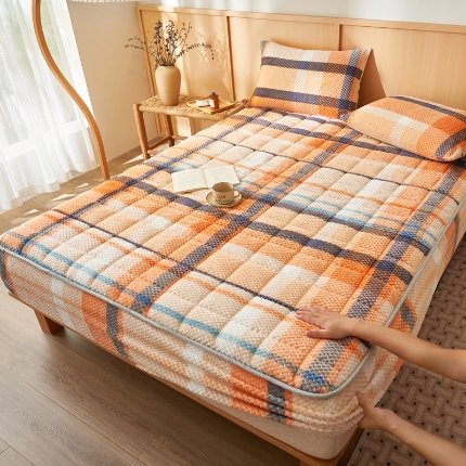 91家纺网 家纺一手货源 找家纺 （总）爱乐 豆豆绒夹棉床笠 牛奶绒床笠