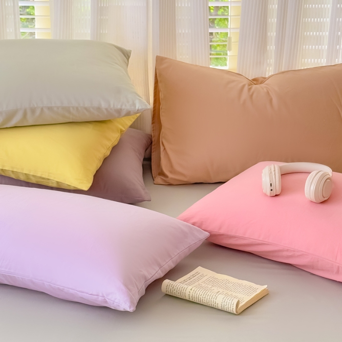 91家纺网 家纺一手货源 找家纺 2025苏东来家纺新疆全棉长绒棉磨毛枕套 M粉色单枕套（长绒棉全棉磨毛）