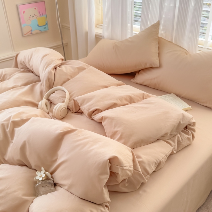 91家纺网 家纺一手货源 找家纺 【苏东来】2025高端100%新疆全棉长绒棉100支磨毛纯色双拼全棉纯棉磨毛四件套单被套单床单床笠（一年四季不断货）十年不换款