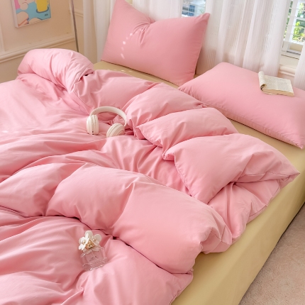 91家纺网 家纺一手货源 找家纺 【苏东来】2025高端100%新疆全棉长绒棉100支磨毛纯色双拼全棉纯棉磨毛四件套单被套单床单床笠（一年四季不断货）十年不换款