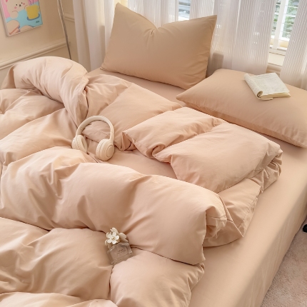 91家纺网 家纺一手货源 找家纺 【苏东来】2025高端100%新疆全棉长绒棉100支磨毛纯色双拼全棉纯棉磨毛四件套单被套单床单床笠（一年四季不断货）十年不换款