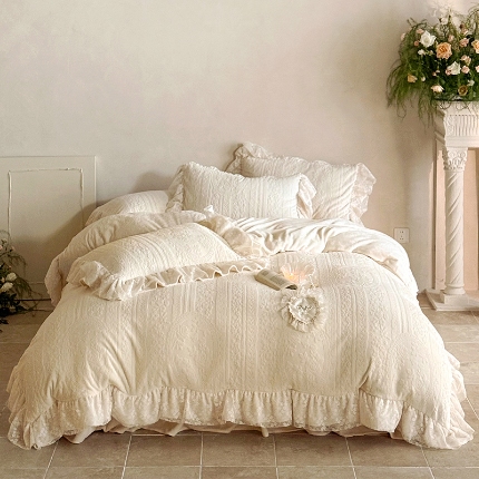 91家纺网 家纺一手货源 找家纺 （总）乐朵家居 2025新款 克拉玫瑰 牛奶绒 床单款夹棉床盖四件套（控价床单268床盖298）