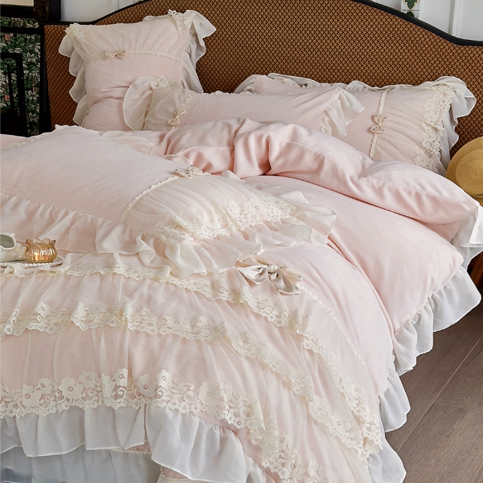 91家纺网 家纺一手货源 找家纺 （总）乐朵家居 2025新款 南法庄园 牛奶绒 夹棉床盖四件套