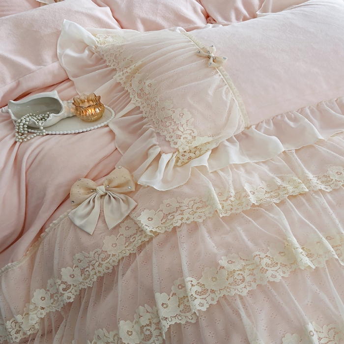 91家纺网 家纺一手货源 找家纺 （总）乐朵家居 2025新款 南法庄园 牛奶绒 夹棉床盖四件套