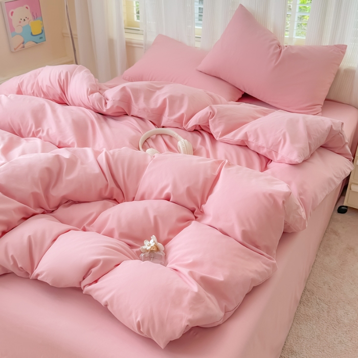 91家纺网 家纺一手货源 找家纺 （总）【苏东来】2025高端100%新疆全棉长绒棉100支磨毛纯色双拼全棉纯棉磨毛四件套单被套单床单床笠（一年四季不断货）十年不换款