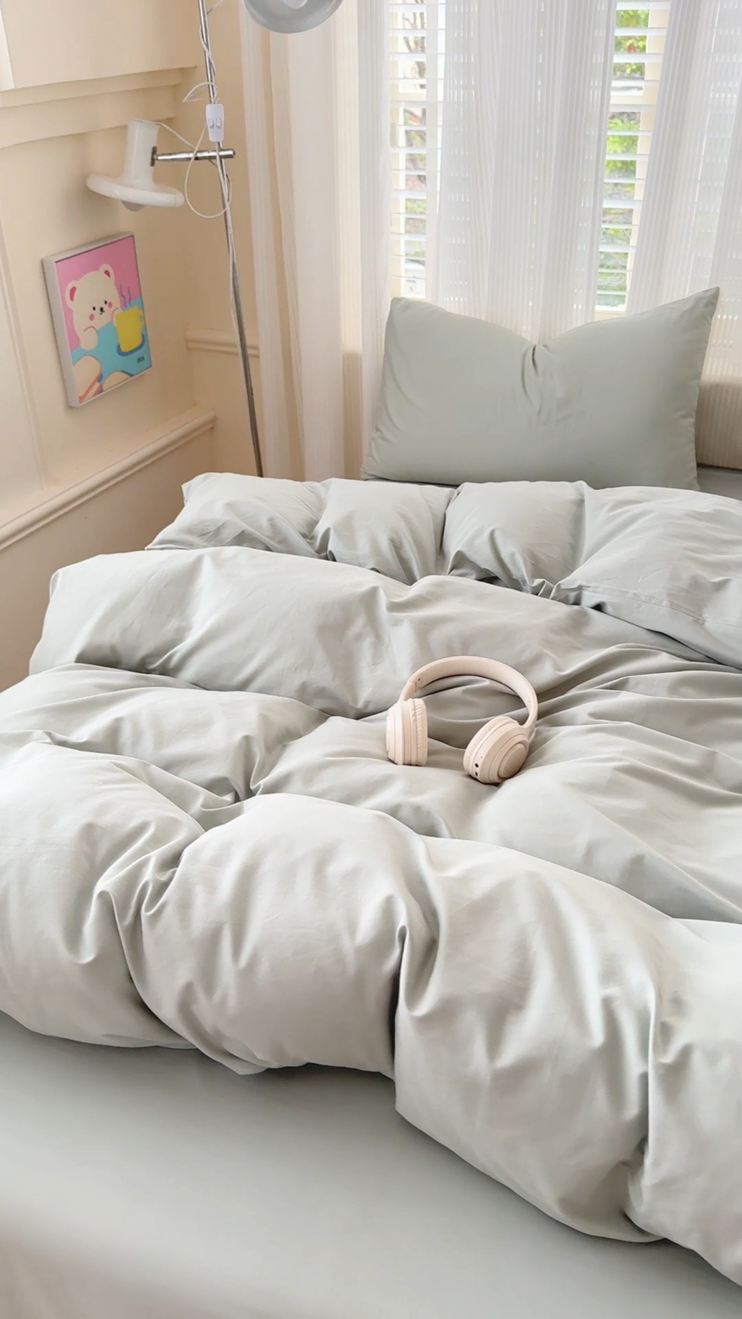 91家纺网 家纺一手货源 找家纺 【苏东来】2025高端100%新疆全棉长绒棉100支磨毛纯色双拼全棉纯棉磨毛四件套单被套单床单床笠（一年四季不断货）十年不换款 M水绿