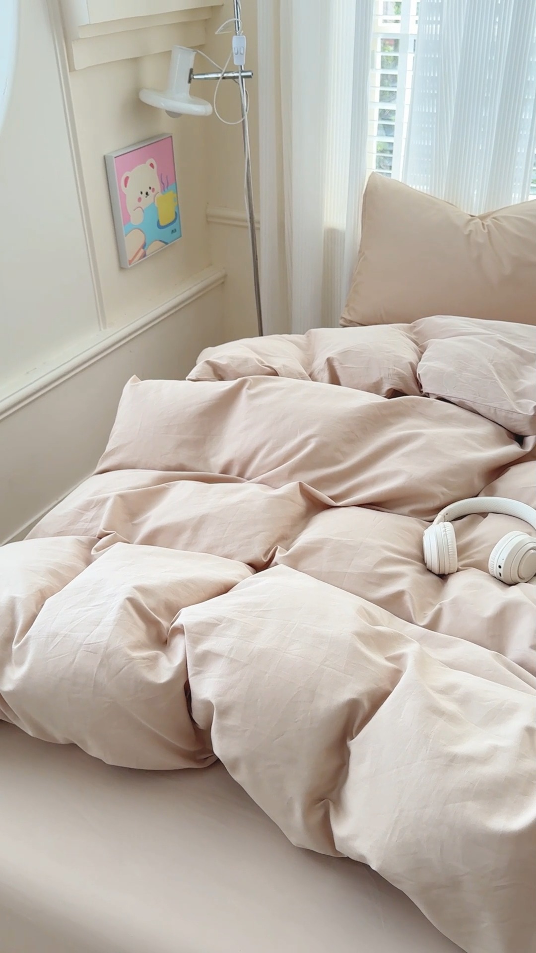 91家纺网 家纺一手货源 找家纺 【苏东来】2025高端100%新疆全棉长绒棉100支磨毛纯色双拼全棉纯棉磨毛四件套单被套单床单床笠（一年四季不断货）十年不换款 M卡其