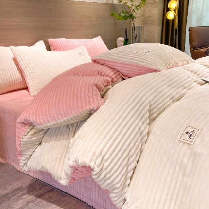 91家纺网 家纺一手货源 找家纺 （总）经年 2025新款200克双面加厚魔法绒牛奶绒四件套