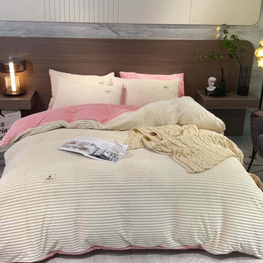 91家纺网 家纺一手货源 找家纺 （总）经年 2025新款200克双面加厚魔法绒牛奶绒四件套