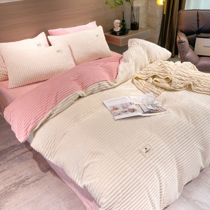 91家纺网 家纺一手货源 找家纺 （总）经年 2025新款200克双面加厚魔法绒牛奶绒四件套