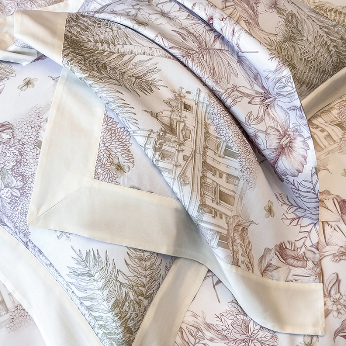 91家纺网 家纺一手货源 找家纺 （总）高档礼盒装50*50S贡缎长绒棉数码印花四件套100%纯棉全棉床单床笠款量大价优