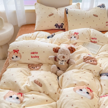 91家纺网 家纺一手货源 找家纺 （总）梦舒阳 2025牛奶绒四件套牛奶绒单被套牛奶绒床笠款四件套量大优惠