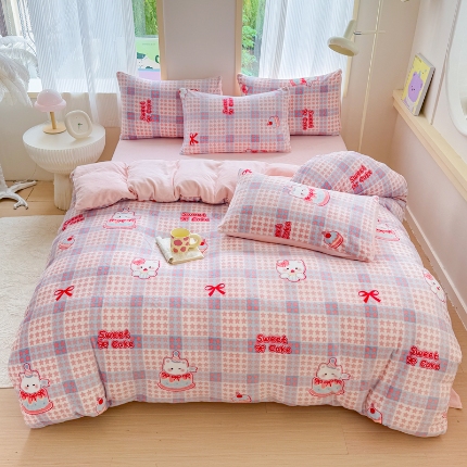 91家纺网 家纺一手货源 找家纺 （总）2025牛奶绒四件套牛奶绒单被套床品套件床单款床笠款牛奶绒套件量大优惠