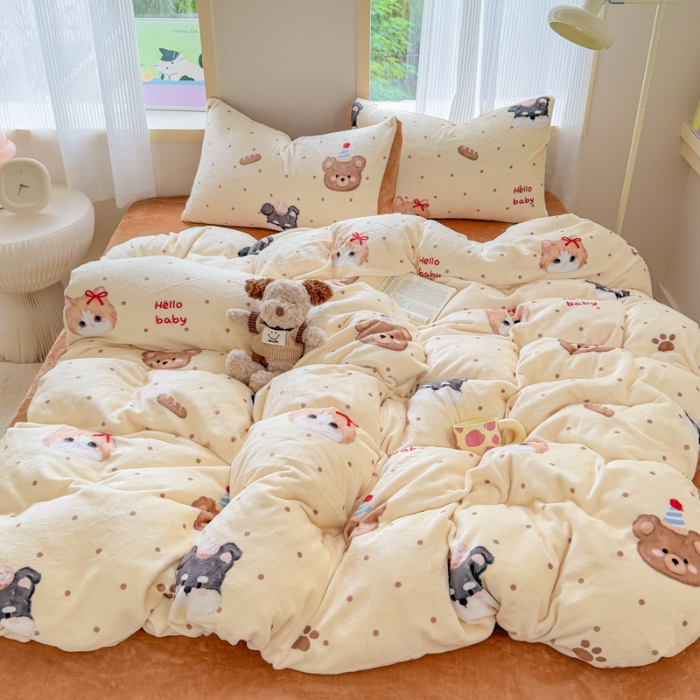 91家纺网 家纺一手货源 找家纺 （总）2025牛奶绒四件套牛奶绒单被套床品套件床单款床笠款牛奶绒套件量大优惠