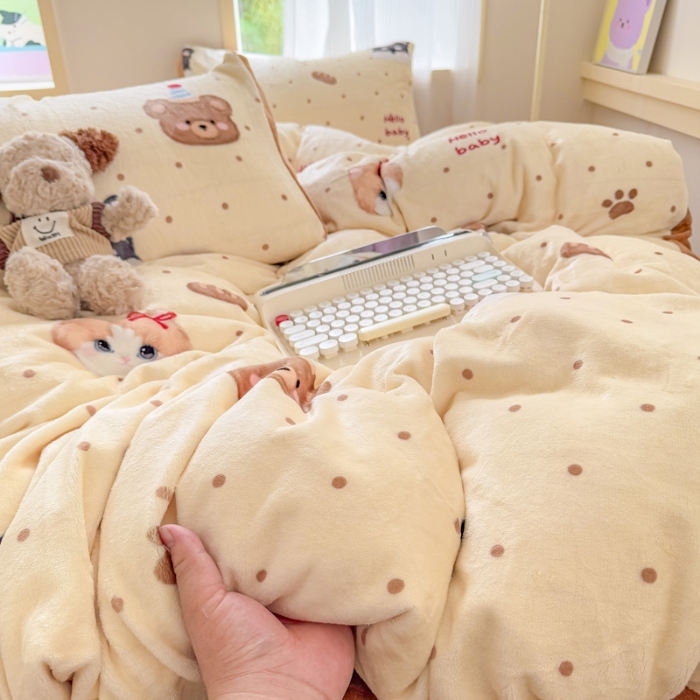 91家纺网 家纺一手货源 找家纺 （总）2025牛奶绒四件套牛奶绒单被套床品套件床单款床笠款牛奶绒套件量大优惠