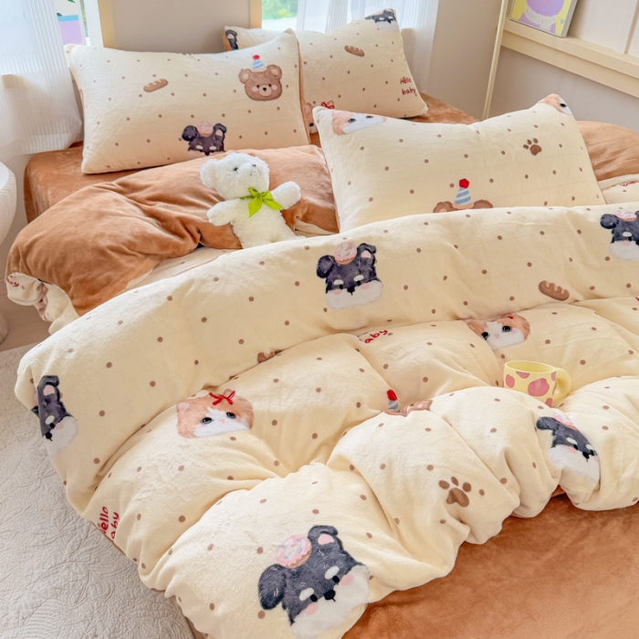 91家纺网 家纺一手货源 找家纺 （总）2025牛奶绒四件套牛奶绒单被套床品套件床单款床笠款牛奶绒套件量大优惠