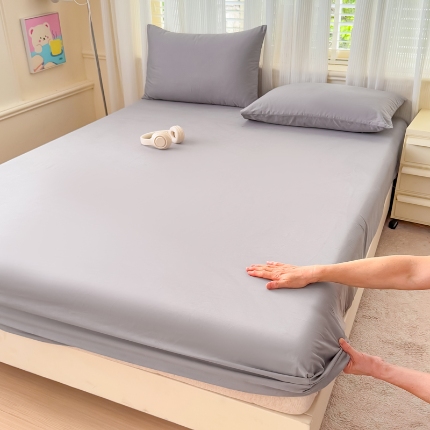 91家纺网 家纺一手货源 找家纺 （总）【苏东来】2025高端100%新疆全棉长绒棉磨毛床笠100支纯色纯棉磨毛单品床笠单件床罩简约ins风单床笠