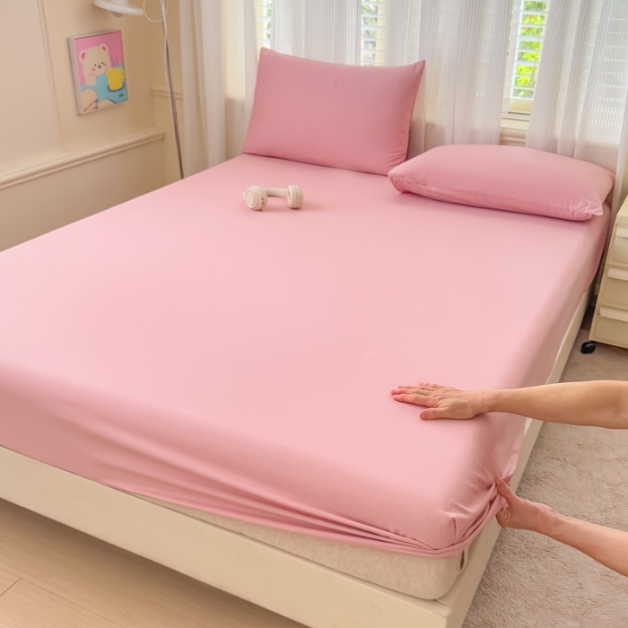 91家纺网 家纺一手货源 找家纺 （总）【苏东来】2025高端100%新疆全棉长绒棉磨毛床笠100支纯色纯棉磨毛单品床笠单件床罩简约ins风单床笠