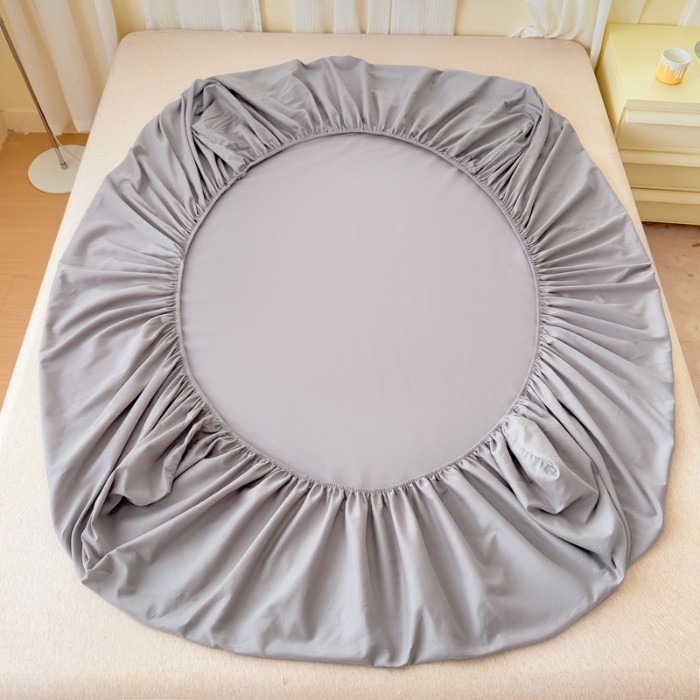 91家纺网 家纺一手货源 找家纺 【苏东来】2025高端100%新疆全棉长绒棉磨毛床笠100支纯色纯棉磨毛单品床笠单件床罩简约ins风单床笠 M灰色单床笠（长绒棉全棉磨毛）