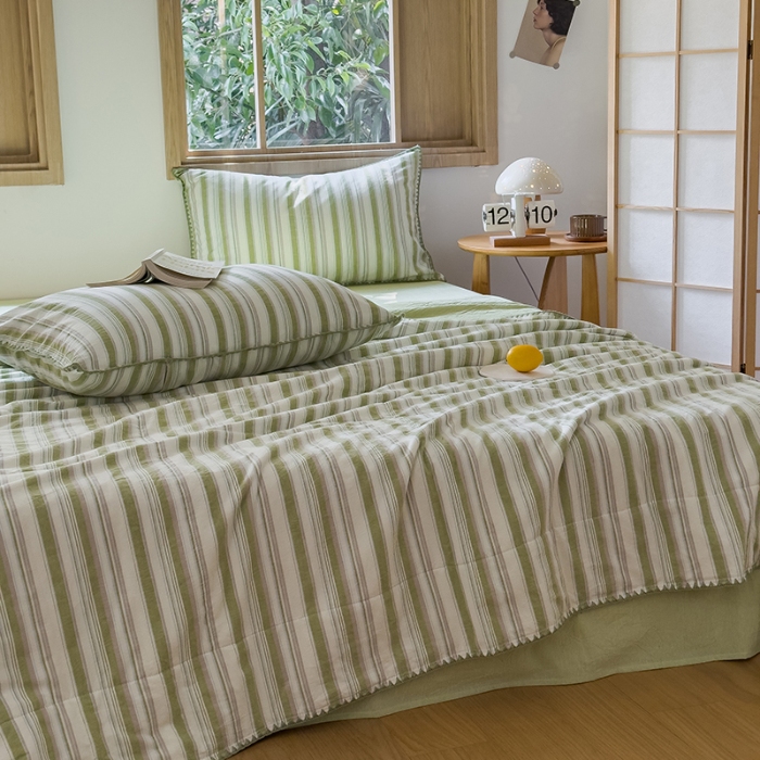 91家纺网 家纺一手货源 找家纺 （总）被窝2025春夏全棉色织水洗棉贝壳边新疆棉花夏被&四件套（提供买家秀）										