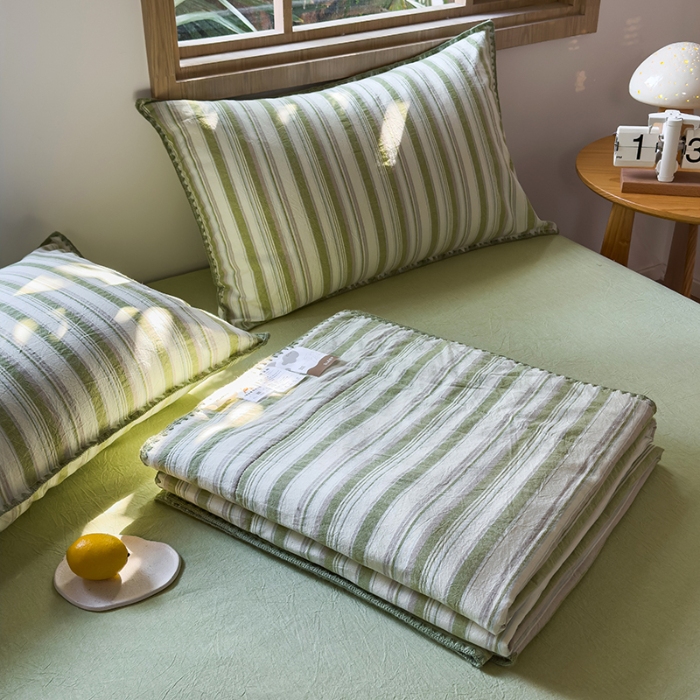 91家纺网 家纺一手货源 找家纺 （总）被窝2025春夏全棉色织水洗棉贝壳边新疆棉花夏被&四件套（提供买家秀）										