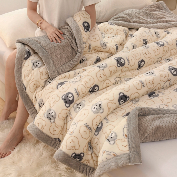 91家纺网 家纺一手货源 找家纺 （总）热卖爆款·加厚三层夹棉牛奶绒毛毯贝贝绒盖毯秋冬季保暖午睡法莱绒毛毯