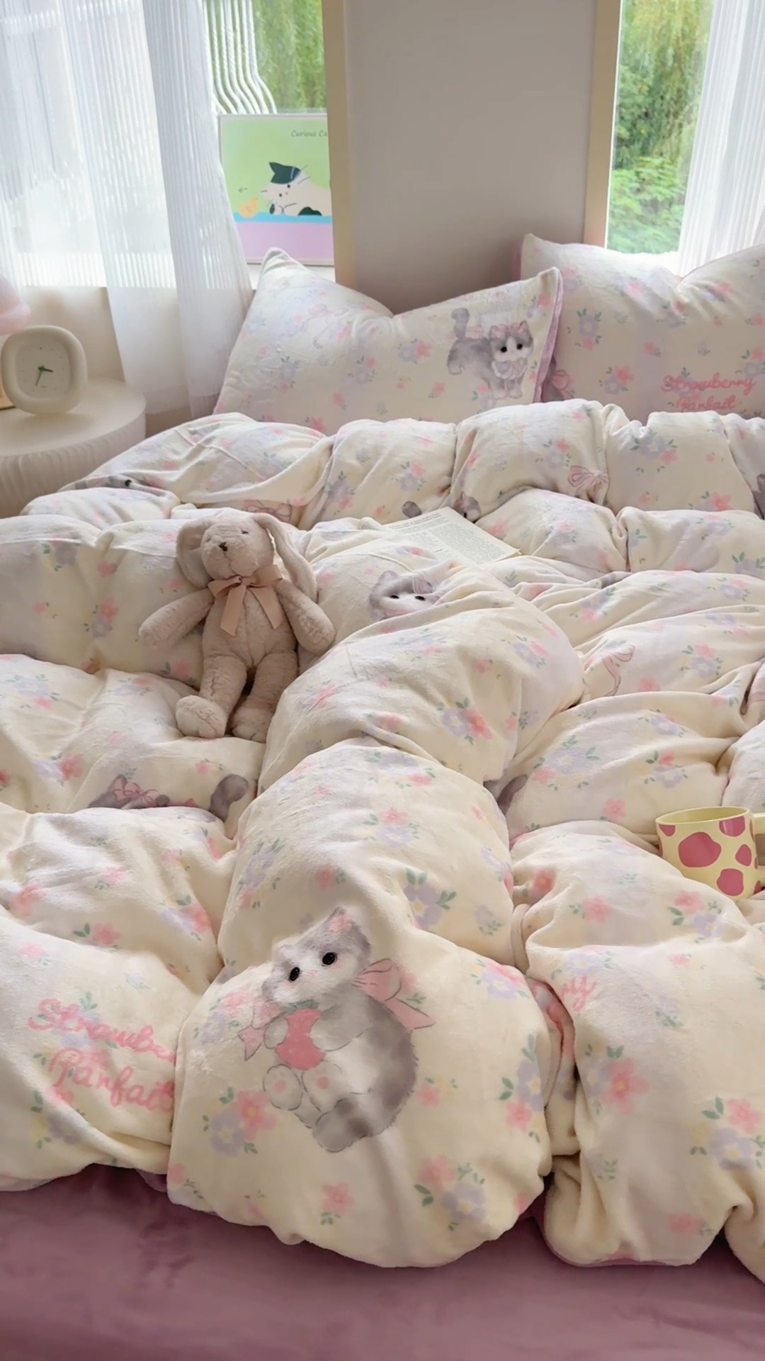 91家纺网 家纺一手货源 找家纺 （总）梦舒阳家纺 2025牛奶绒四件套牛奶绒单被套牛奶绒床笠款四件套小清新可爱套件