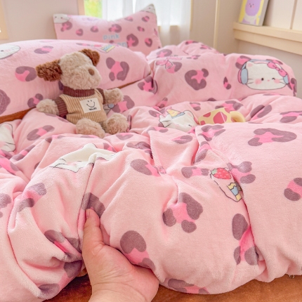 91家纺网 家纺一手货源 找家纺 （总）2025高克重牛奶绒四件套印花牛奶绒单被套床单款床笠款套件