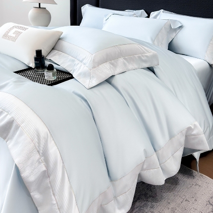 91家纺网 家纺一手货源 找家纺 （总）高档礼盒装彩金色织提花50*50S贡缎纯棉加厚磨毛四件套100%全棉