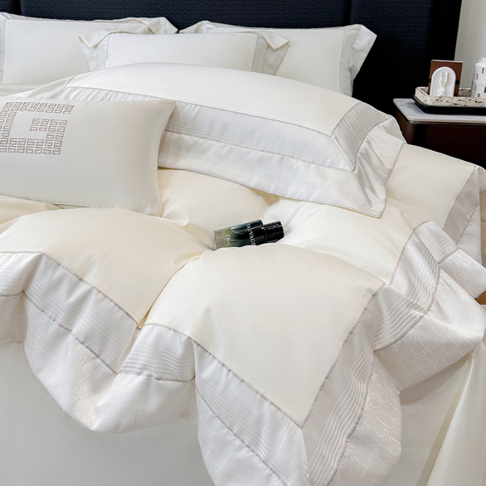 91家纺网 家纺一手货源 找家纺 （总）高档礼盒装彩金色织提花50*50S贡缎纯棉加厚磨毛四件套100%全棉