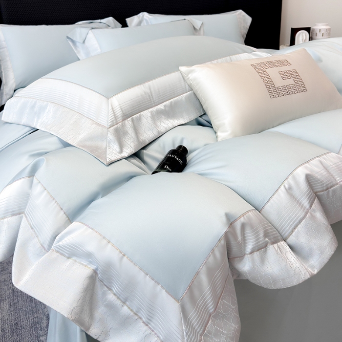 91家纺网 家纺一手货源 找家纺 （总）高档礼盒装彩金色织提花50*50S贡缎纯棉加厚磨毛四件套100%全棉