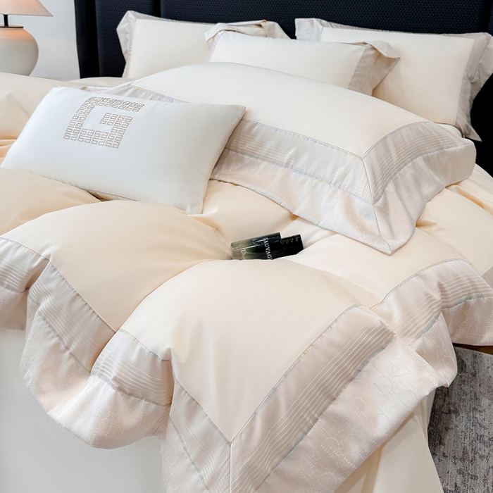 91家纺网 家纺一手货源 找家纺 高档礼盒装彩金色织提花50*50S贡缎纯棉加厚磨毛四件套100%全棉 香槟金-马德里-彩金色织提花纯棉磨毛