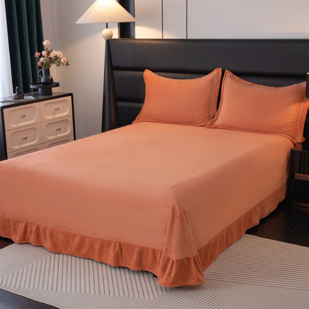 91家纺网 家纺一手货源 找家纺 （总）雅高 2025新款240克高克重全工艺色织纯色加厚牛奶绒四件套塔芙绒婴儿绒雪花绒雕花绒四件套牛奶绒被套床笠床单