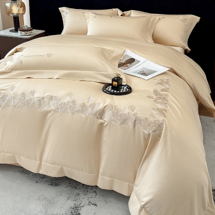 91家纺网 家纺一手货源 找家纺 （总）星蕴家纺 2025新款贡缎长绒棉纯色四件套-多米